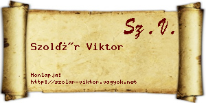 Szolár Viktor névjegykártya